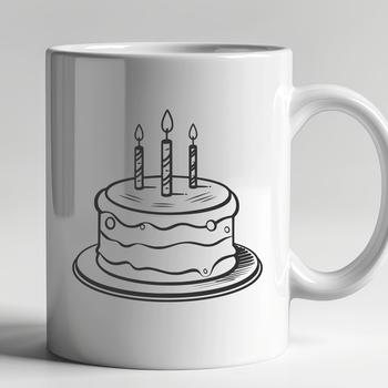 Free Birthday Cake Digital Drawing In DXF For Free Download