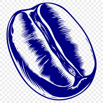 A detailed illustration of a single coffee bean, suitable for vector graphics and cutting machine designs.