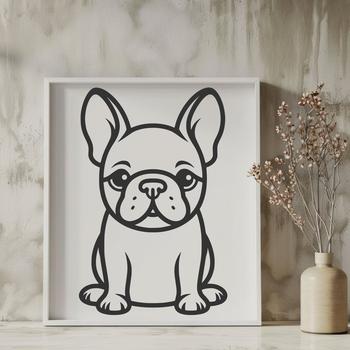 Free Sitting French Bulldog - PNG