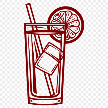 A stylized illustration of a cocktail in a glass, designed as vector art.