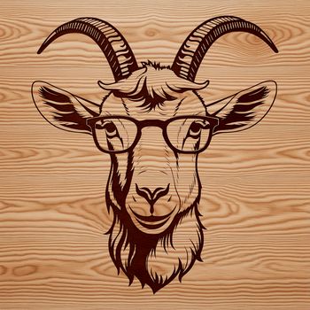 A digital illustration of a goat, suitable for use in vector graphics and cutting machine designs.