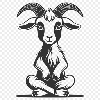 A detailed illustration of a farm animal, ideal for use in graphic design and digital art projects.