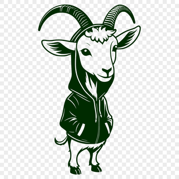 SVG illustration of a goat, farm animal design suitable for Cricut cutting machine or laser cutter project.