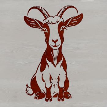 A high-resolution graphic illustration of a goat, suitable for commercial and personal projects requiring a vector format.
