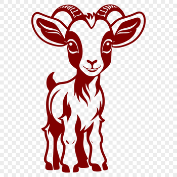 A simple illustration of a goat, suitable for vector design and graphics.