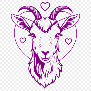 A farm animal with love hearts incorporated into its design, suitable for vector art projects.