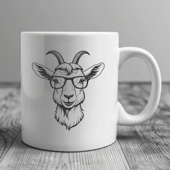 A graphic representation of a goat, created in vector format.