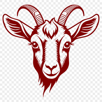 Goat silhouette, farm animal illustration for design projects.