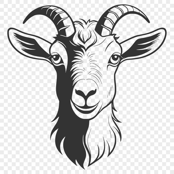 A high-quality illustration of a goat in various poses and expressions.