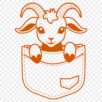 A farm animal goat peeking out from behind an object.