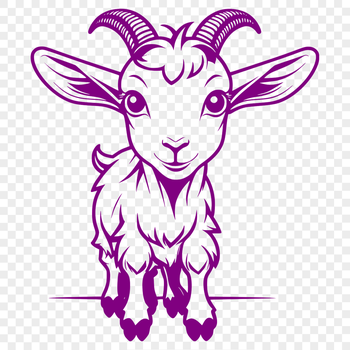 A high-quality vector illustration of a goat, suitable for cutting machines and stencils.