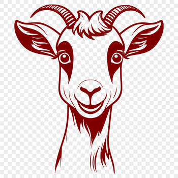 A high-quality digital illustration of a goat, suitable for graphic design projects and print materials.