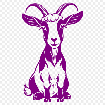 A stylized illustration of a goat, suitable for vector art designs and crafts.
