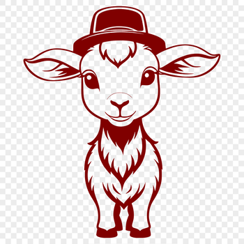 Illustrated SVG image of a goat, suitable for vector art and design projects.