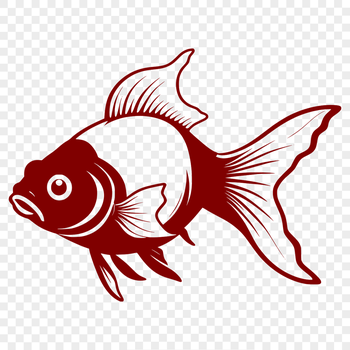 A colorful goldfish swimming in water, suitable for clip art and vector design.