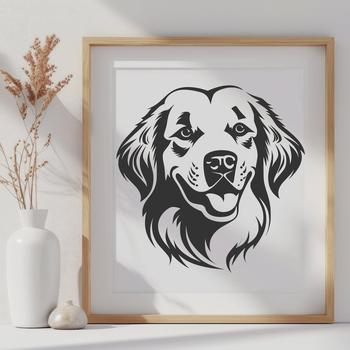 Creative Golden Retriever In PNG