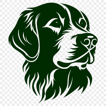 A portrait illustration of a Golden Retriever's head, suitable for use in graphic design projects.