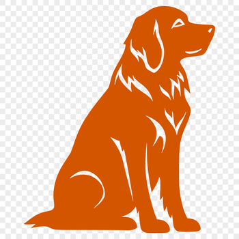 A vector illustration of a sitting Golden Retriever in full body, suitable for various design purposes.