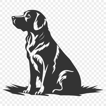 Free Sitting Golden Retriever Vector Art