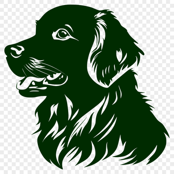 A portrait of a happy golden retriever's head, suitable for printing or cutting with a Cricut machine.