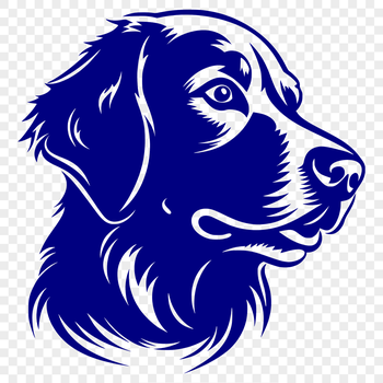 A close-up vector illustration of a golden retriever's head, suitable for digital cutting machines.