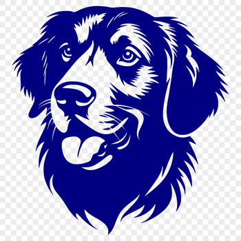 A detailed illustration of a Golden Retriever's head, suitable for vector design and cutting machine applications.