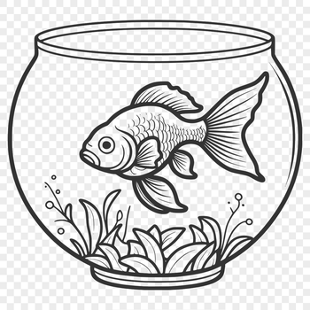An SVG vector design of a goldfish suitable for personal or commercial use.