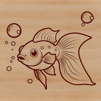 A simple vector illustration of a goldfish in mid-water motion.