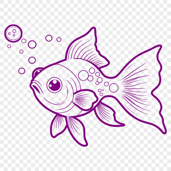 A cartoon goldfish swimming in a circular motion.