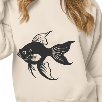 Illustration of a goldfish, suitable for vector graphics and cutting machine designs.
