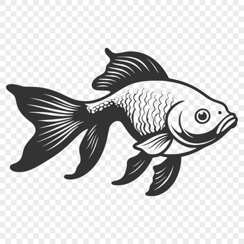 A simple vector illustration of a goldfish, suitable for various uses including clip art and commercial designs.