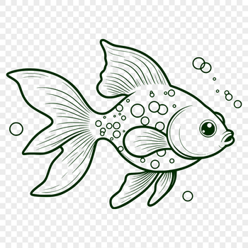 A vector illustration of a goldfish in various colors, suitable for digital designs.