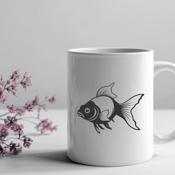 Vector graphic of a small fish with golden scales.