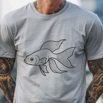 A colorful goldfish swimming in water, designed as an SVG vector graphic.