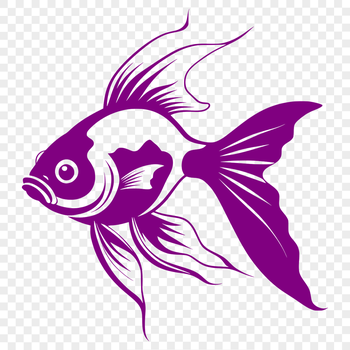 Illustrated goldfish graphic for vector design and crafting projects.