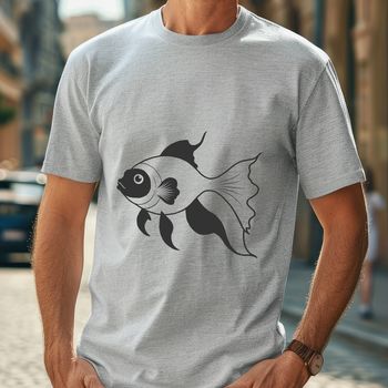 A digital illustration of a goldfish, suitable for cutting out with a Cricut or other cutting machine.