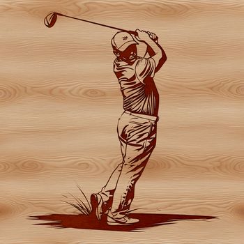 A 2D vector illustration of a golf club on a green background, suitable for digital design projects.