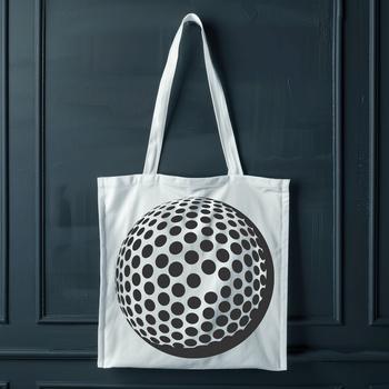A simple illustration of a golf ball on the green, suitable for vector graphics.