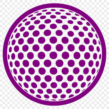 A minimalist illustration of a golf ball on a green course, suitable for vector design.