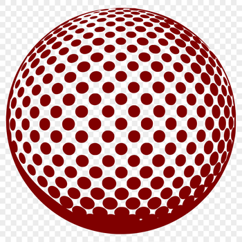A stylized illustration of a golf ball on a green, vector graphic for digital design.
