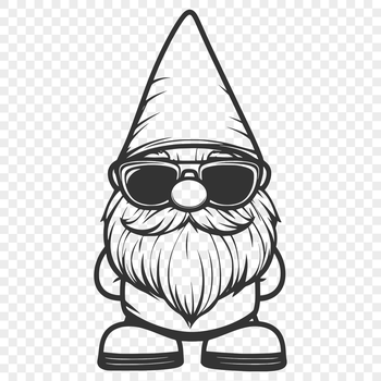 A mythical creature, resembling a dwarf or gonk, standing upright with a bold expression, wearing trendy sunglasses.
