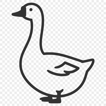 A simple outline of a bird, specifically designed as a cut file for use with cutting machines and other digital tools.