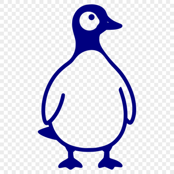 A vector illustration of a goose in a simple silhouette style.