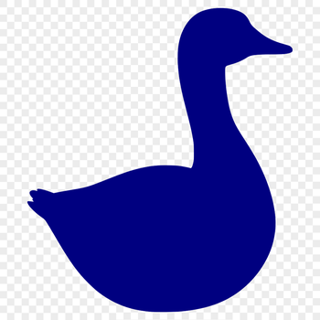 An animal silhouette featuring a bird with the distinctive features of a goose.