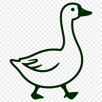 A single goose standing on grassy terrain, suitable for vector art designs.