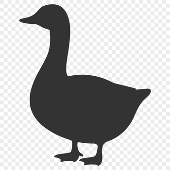 A simple outline illustration of a white goose with a subtle texture.