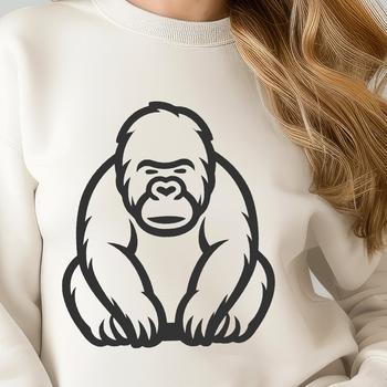 Creative Gorilla In SVG & DXF