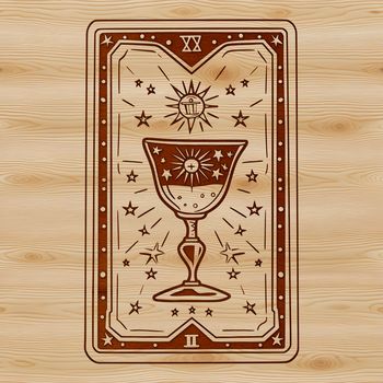 A vector illustration of a witch's tarot card spread on a gothic background.