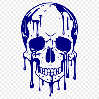 A vector illustration of a dripping skull in a gothic style, suitable for Halloween decorations.