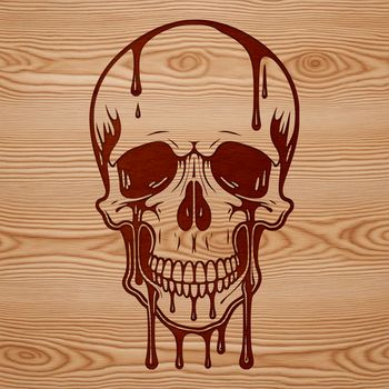 A stylized illustration of a dripping skull, suitable for Halloween decorations or gothic designs.